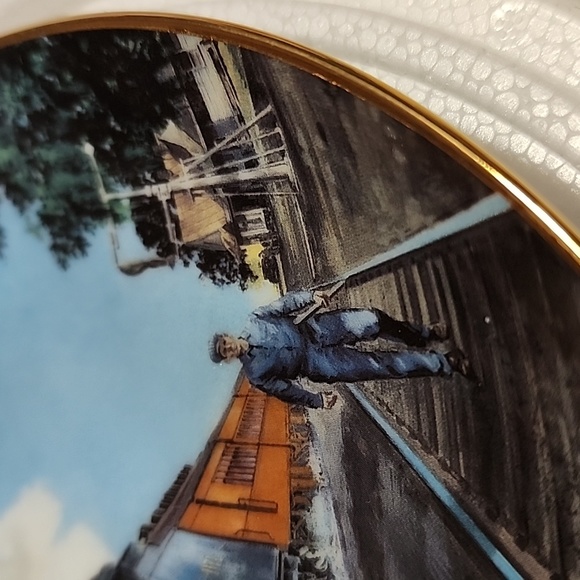 1991 ARTAFFECTS COLLECTOR PLATE  TRAIN PHOTO  PLATE # D7855 - Picture 3 of 8